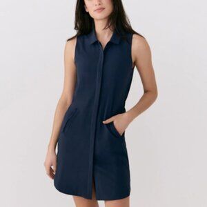 Lolë Olivie Stretch TEAL Sleeveless Shirt Dress